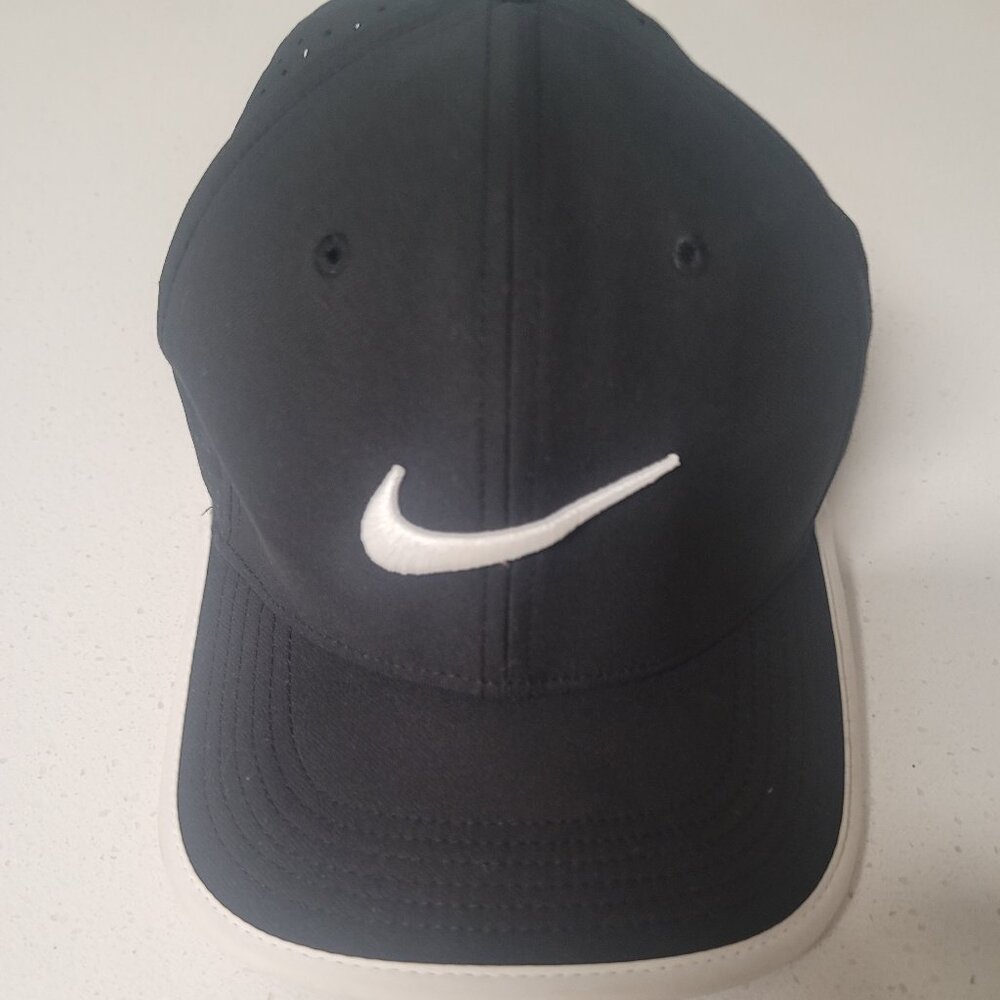 Nike Hat Cap Strap Back Dri-FIT Classic99 Black White Perforated Athletic Men's